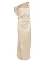 Dinah One-Shoulder Satin Gown