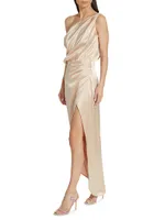 Dinah One-Shoulder Satin Gown