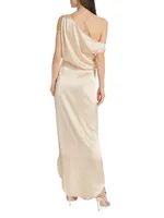 Dinah One-Shoulder Satin Gown