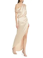 Dinah One-Shoulder Satin Gown