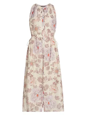 Mariana Floral Cotton-Blend Midi-Dress