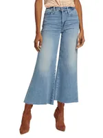 Le Palazzo High-Rise Stretch Wide-Leg Crop Jeans