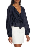 Ruffled Eyelet Blouse