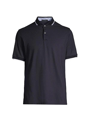 Stretch Cotton-Blend Short-Sleeve Polo Shirt