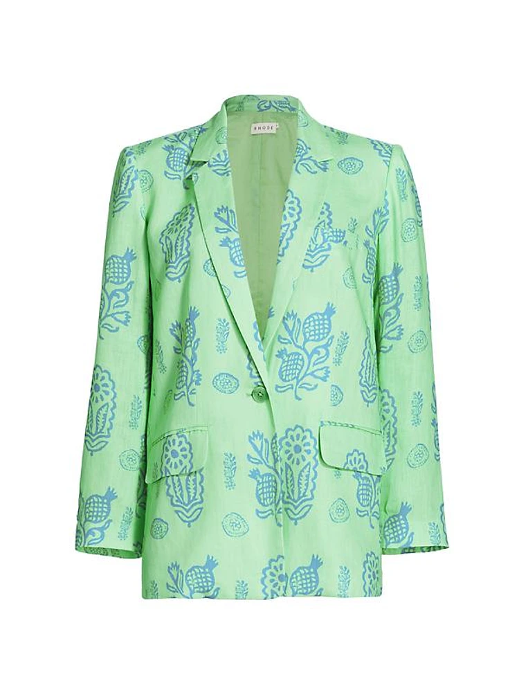 Winnefred Linen Floral Blazer