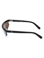 Moncler-Orizon 65MM Slanted Mirrored Rectangular Sunglasses