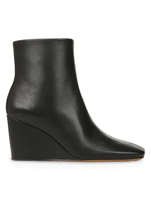 Andy Leather Wedge Booties