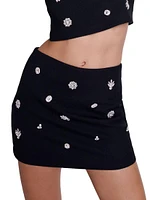 Diamanté Effect Skort