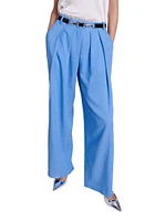 Wide-Leg Suit Trousers with Pleats