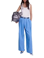 Wide-Leg Suit Trousers with Pleats