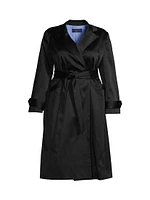 Caterina Belted Stretch Satin Coat