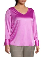 Vittoria Silk V-Neck Blouse