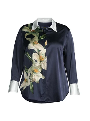 Livia Floral Button-Front Blouse