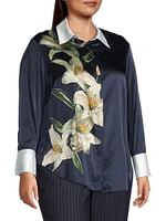 Livia Floral Button-Front Blouse