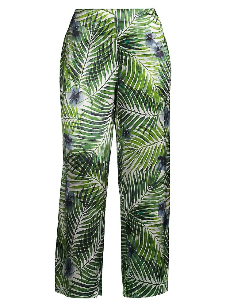 Sofia Palazzo Tropical-Print Pants