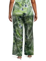 Sofia Palazzo Tropical-Print Pants