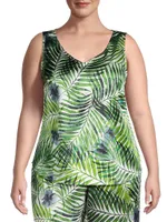 Gian Tropical-Print Silk Top