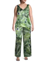 Gian Tropical-Print Silk Top