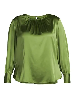 Mimosa Pleated Silk Blouse