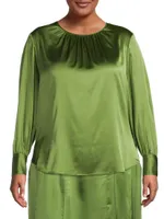 Mimosa Pleated Silk Blouse