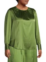 Mimosa Pleated Silk Blouse