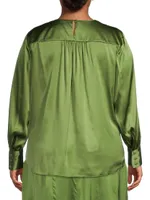 Mimosa Pleated Silk Blouse