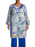 Valentina Marbled Silk Tunic