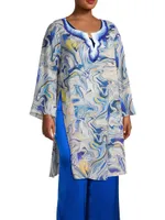 Valentina Marbled Silk Tunic