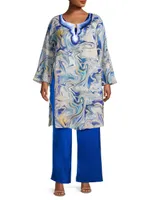 Valentina Marbled Silk Tunic