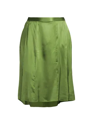 Bellini Silk Charmeuse Midi-Skirt