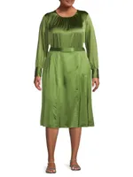 Bellini Silk Charmeuse Midi-Skirt