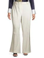 Paola Flared Pinstriped Pants