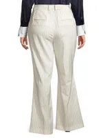 Paola Flared Pinstriped Pants