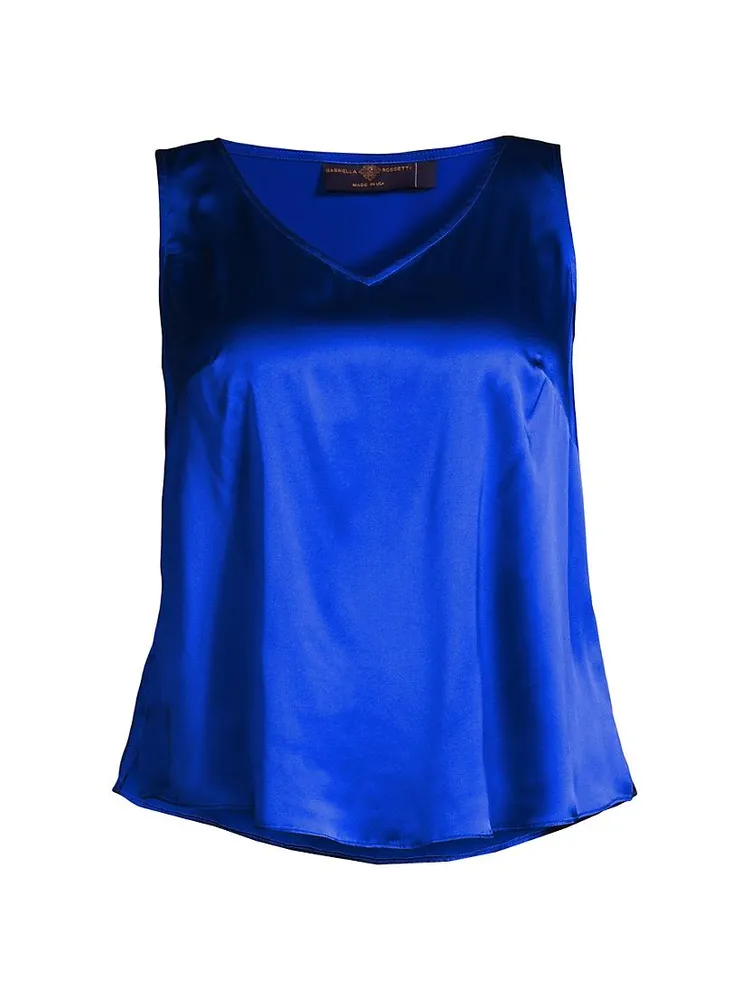 Gia V-Neck Stretch-Silk Shell