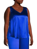 Gia V-Neck Stretch-Silk Shell