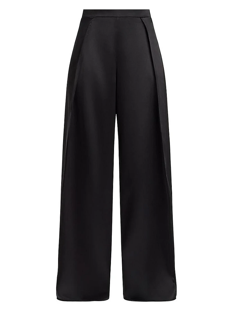 Pleated High-Rise Wide-Leg Pants