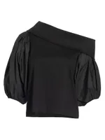 Georgia One-Shoulder Puff-Sleeve Top