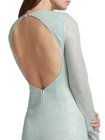 Sequined Open-Back Minidress