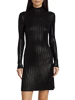 Ribbed Mock Turtleneck Minidress