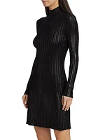 Ribbed Mock Turtleneck Minidress