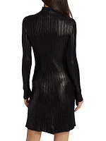 Ribbed Mock Turtleneck Minidress