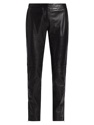 Straight-Leg Sheep Leather Pants