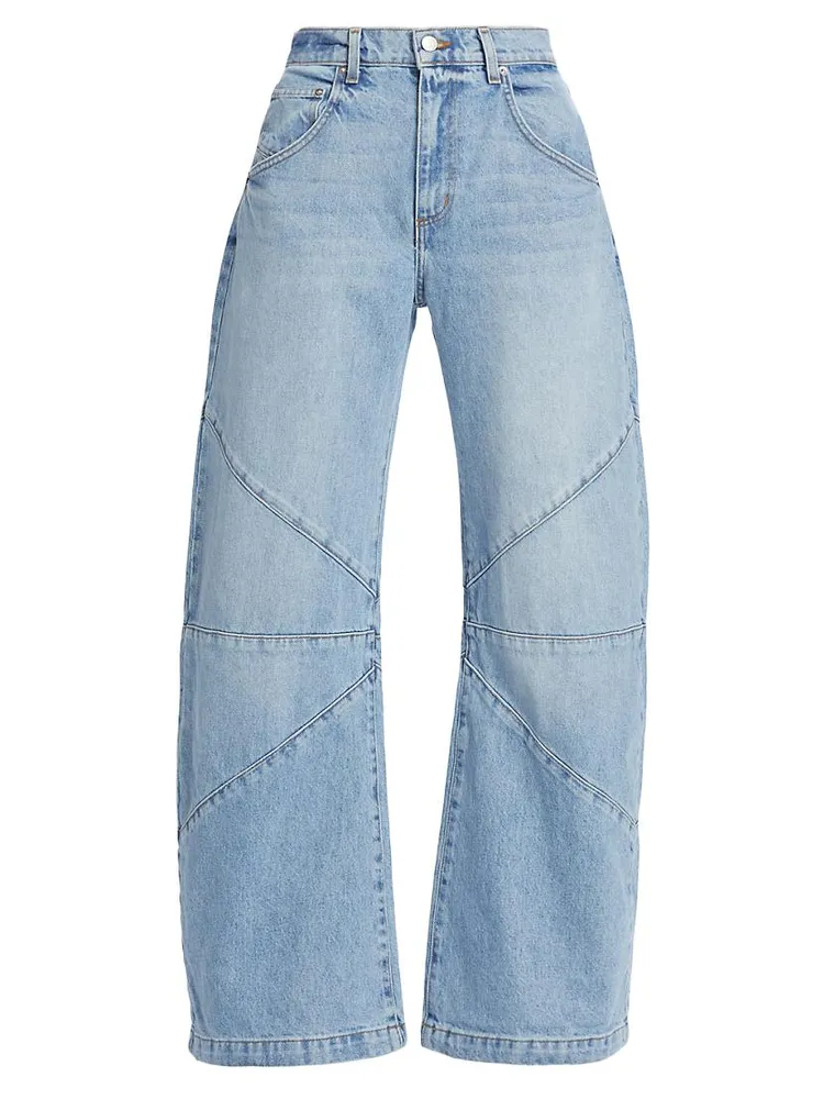 Fredric High-Rise Bowed Wide-Leg Jeans