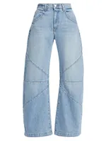 Fredric High-Rise Bowed Wide-Leg Jeans