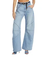 Fredric High-Rise Bowed Wide-Leg Jeans