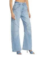 Fredric High-Rise Bowed Wide-Leg Jeans