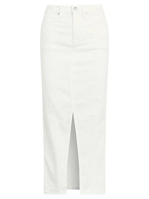 Reconstructed Denim Midi-Skirt