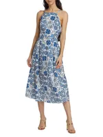 Goreti Voile Tie-Back Midi Dress