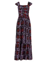 Olumide Cap-Sleeve Maxi Dress