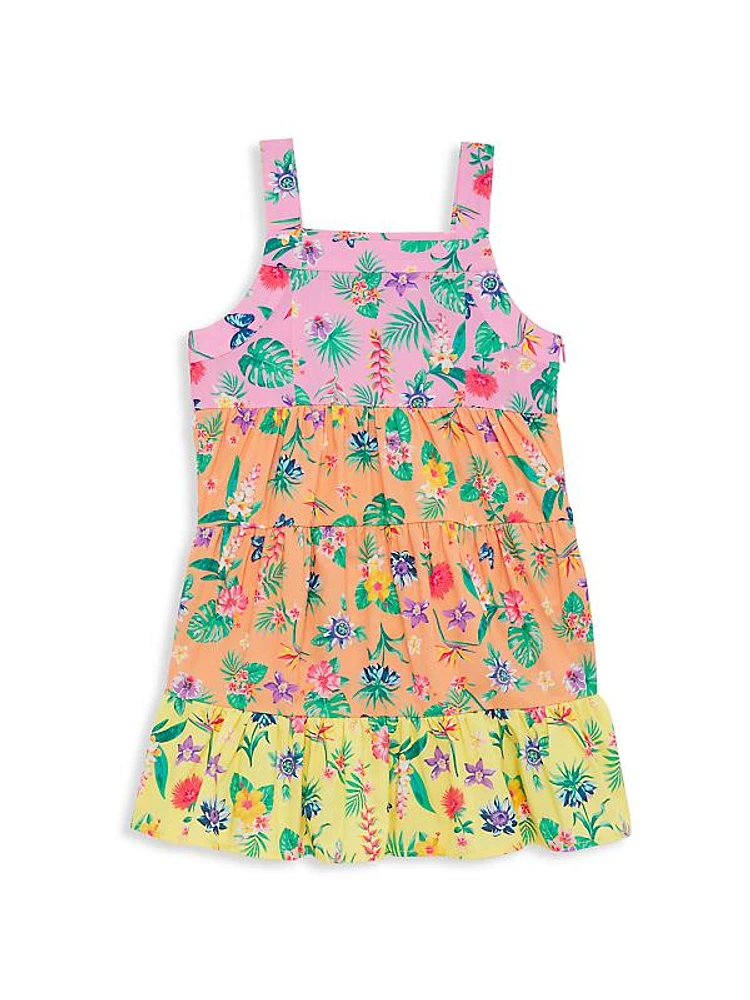 Little Girl's Poplin Tiered Tank Dress